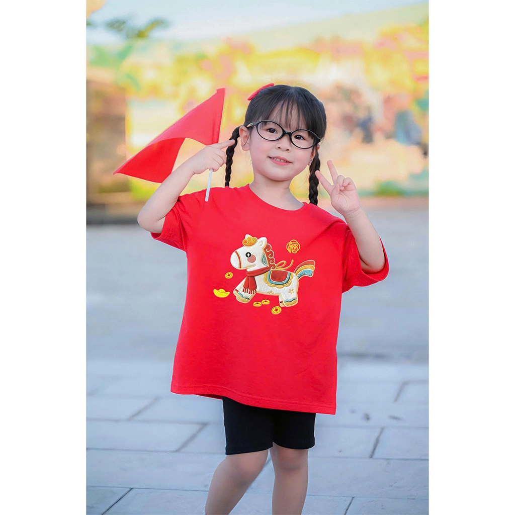 Áo thun bé và gia đình Kado vải thoáng mát thấm hút tốt Ngựa Kỳ Lân 2963_thumbnail_4