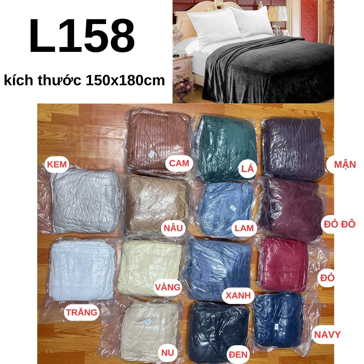 L158-CHĂN LÔNG TUYẾT 150x180
