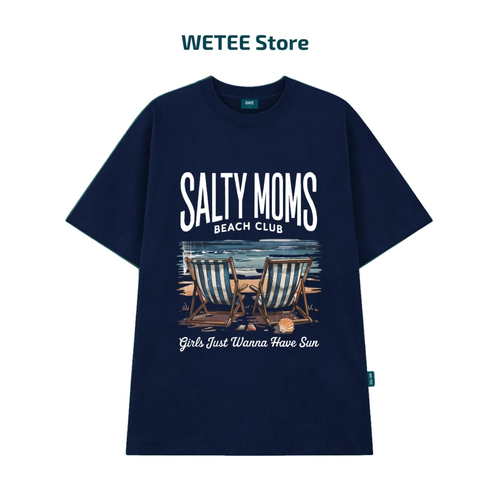 Áo thun unisex UX30-1178 chữ SALTY MOMS ghế trên biển  dáng oversized local brand WETEE_thumbnail_11