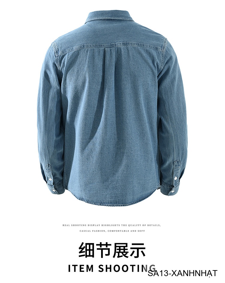 SA13 - Áo sơ mi nam dài tay phong cách Nhật, chất cotton mềm, form rộng thoải mái, 3 màu xanh nhạt/xanh đậm/đen_thumbnail_12