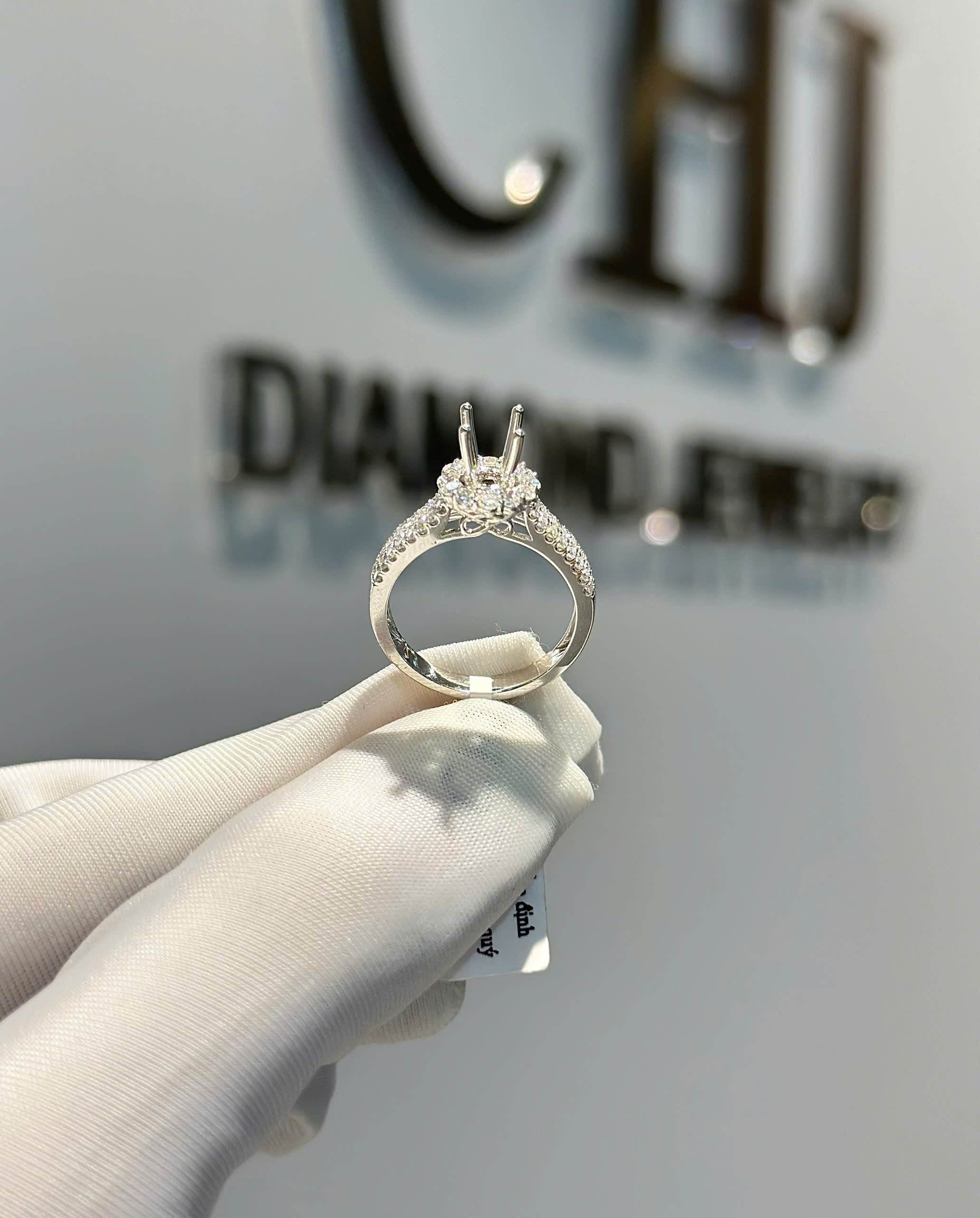 VỎ NHẪN HALO 14K