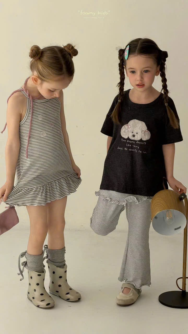 A65 - Váy 2 dây kẻ xuông viền bèo hãng FM (Sz90-130)