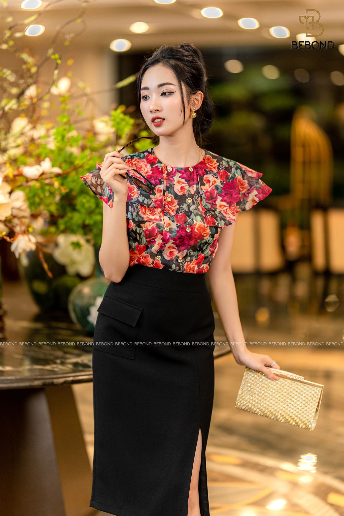 ÁO SƠ MI TƠ ÓNG IN HOA HỒNG - CAILY SHIRT_thumbnail_1