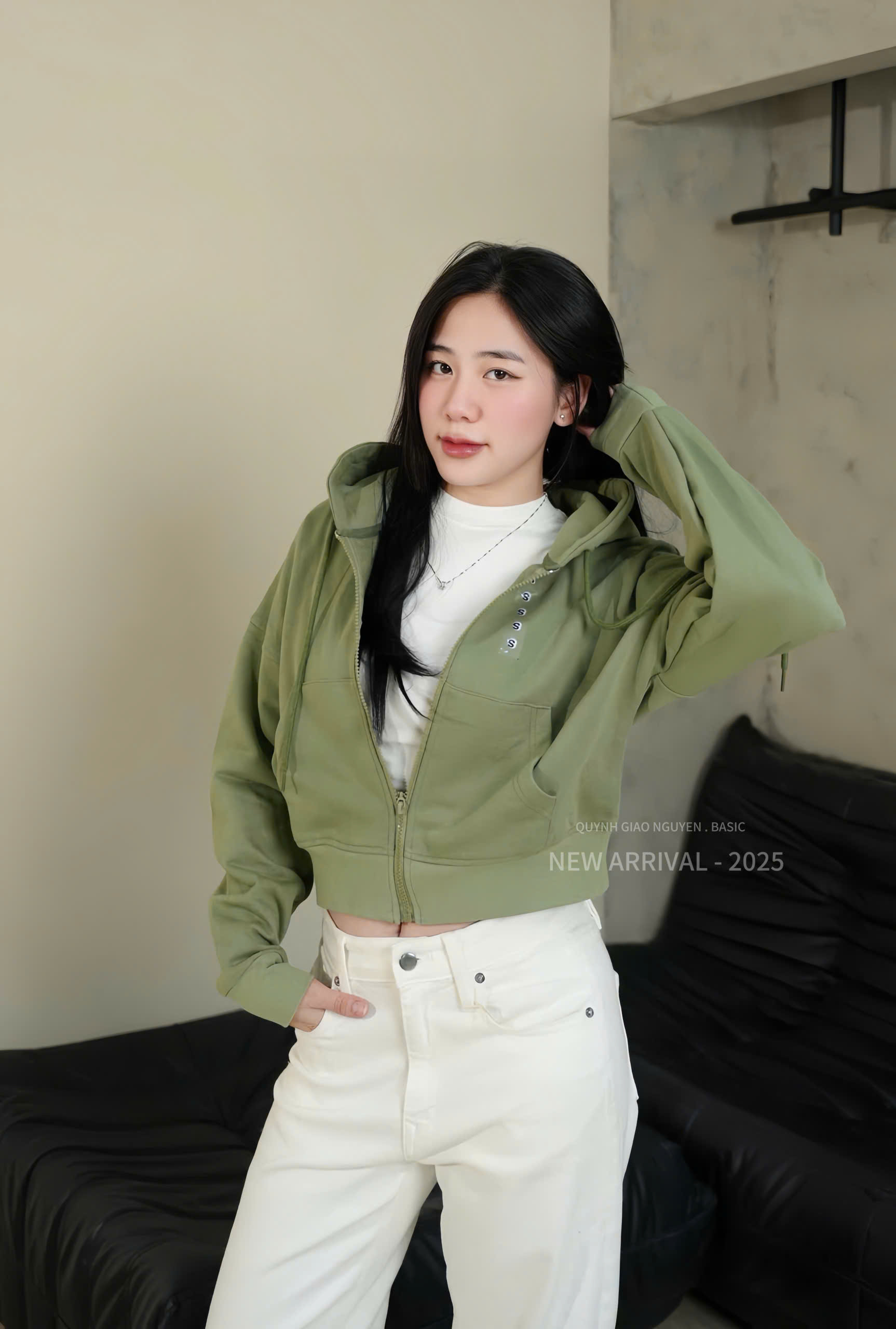 Áo khoác nỉ Uni ( RÊU )_thumbnail_3