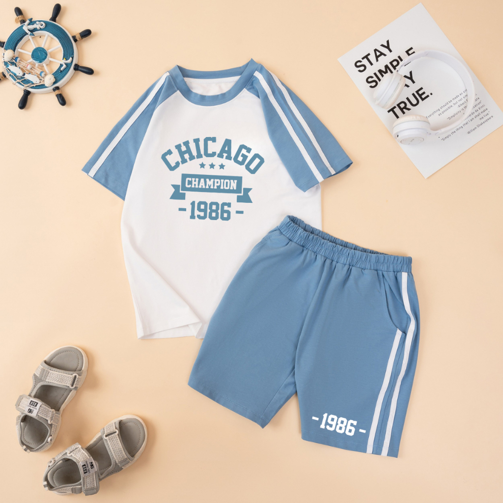 Đồ bộ bé trai, bé gái phối viền hình CHICAGO - Loza Kids BF611_thumbnail_4