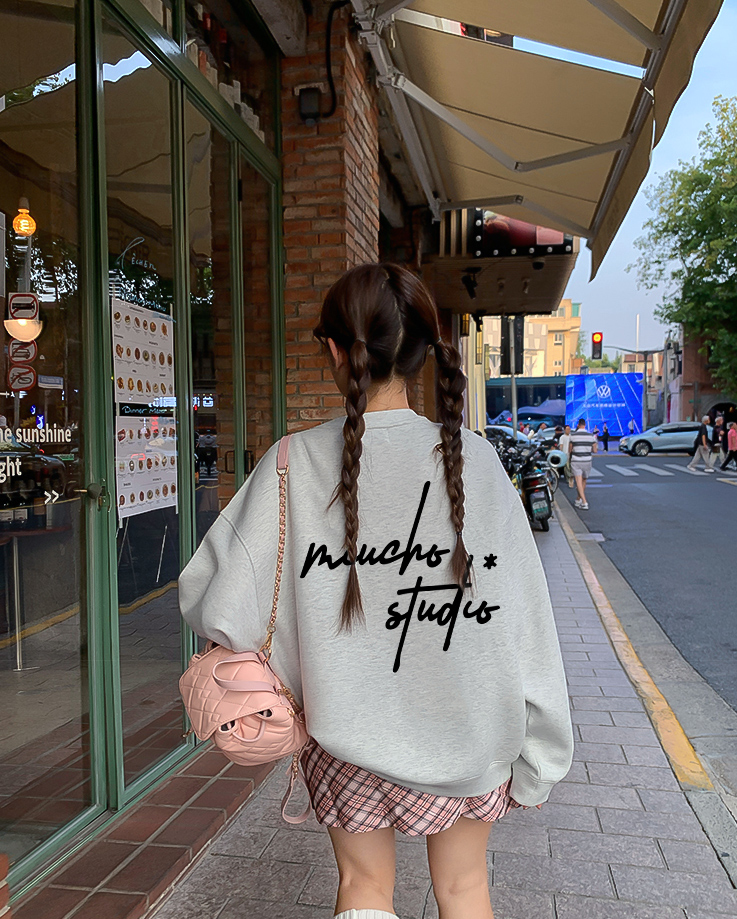 Áo sweater nữ form boxy 1914 Miucho cổ tròn vải nỉ bông 350 GSM dày dặn in basic_thumbnail_6