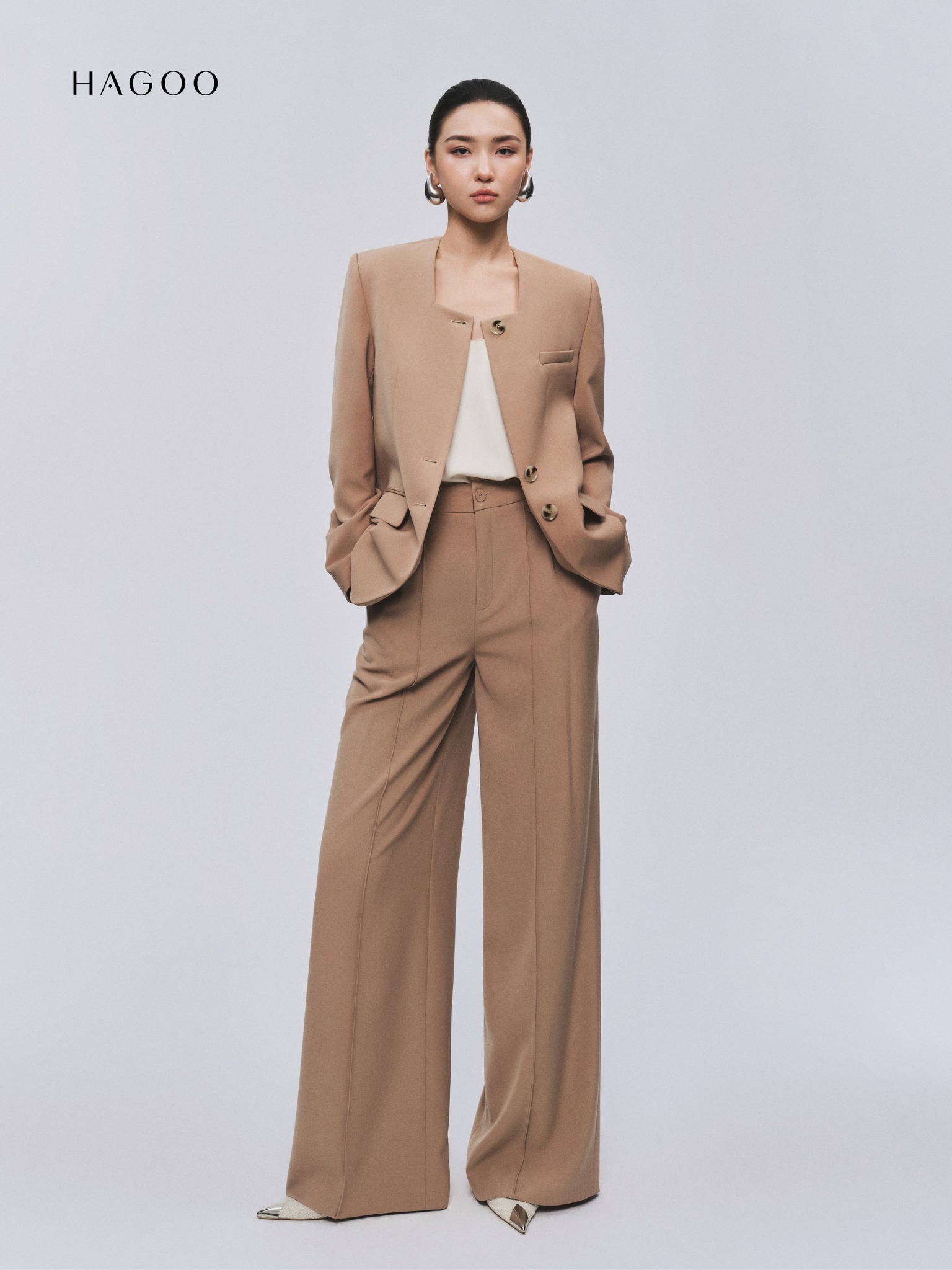 Quần suông bấu ly đỉa đôi HAGOO