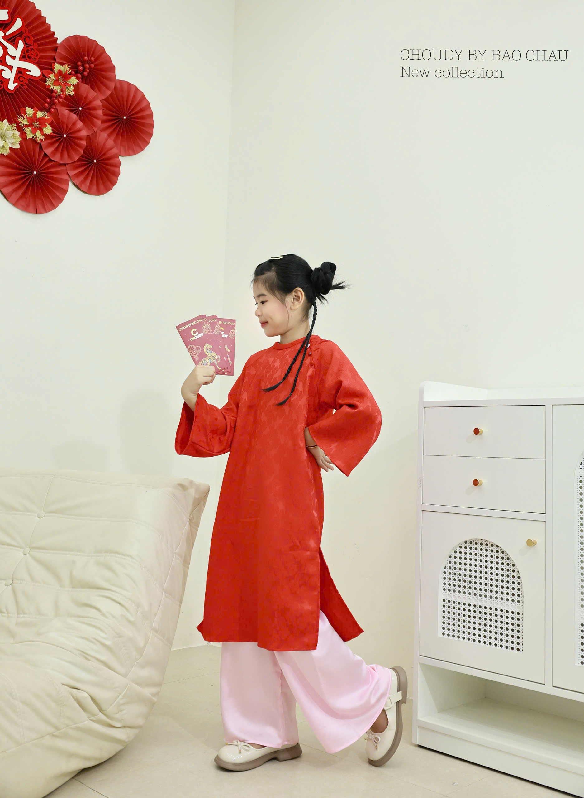 SALE A808 ÁO DÀI ĐỎ BÉ GÁI_thumbnail_8