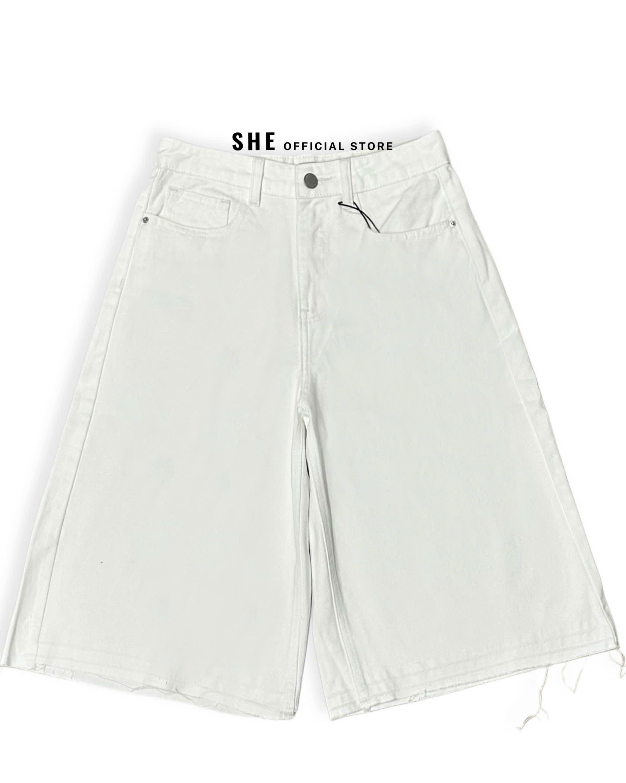 H064 QUẦN SHORT BB DENIM TRẮNG LỬNG