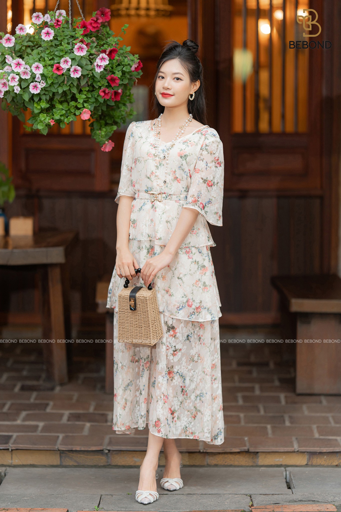 Đầm tơ tằm in hoa kèm đai- MARLEE DRESS_thumbnail_8