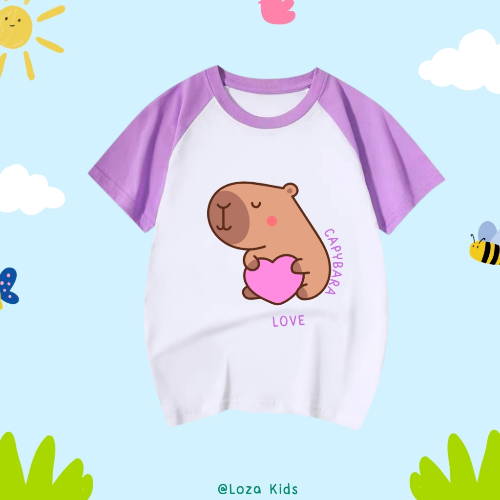 Áo thun cho bé in hình CAPYBARA nhiều mẫu - Loza Kids BT001