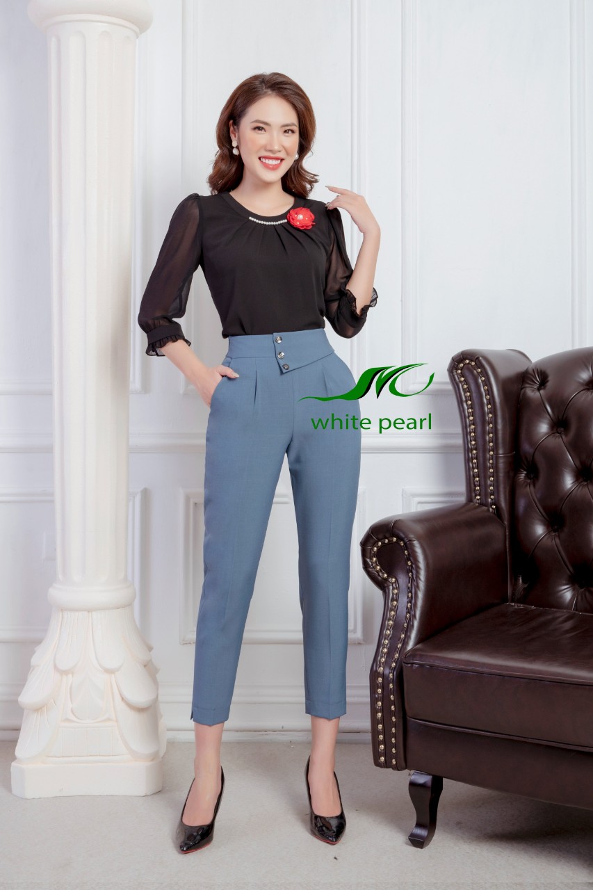 Quần âu nữ dang baggy thời trang công sở cao cấp White Pearl
