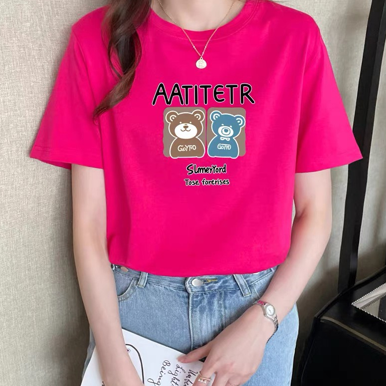 [Form Rộng] Áo phông nữ in hình Gấu AATITETR - LOZA CT6422_thumbnail_4