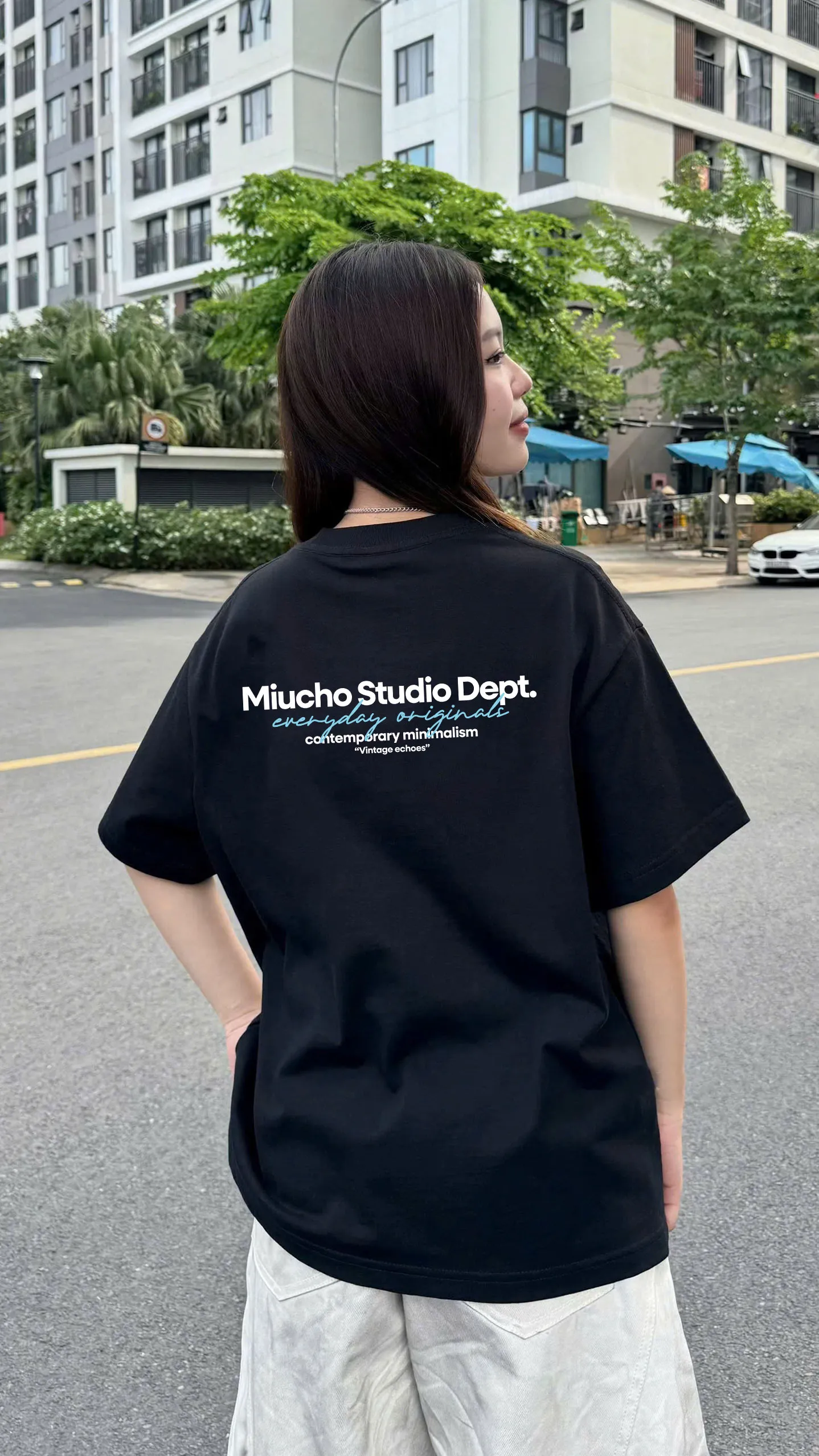 Áo thun boxy nam nữ Miucho Studio Dept 2568 vải cotton 2c thoáng mát basic nhiều màu in typography_thumbnail_3