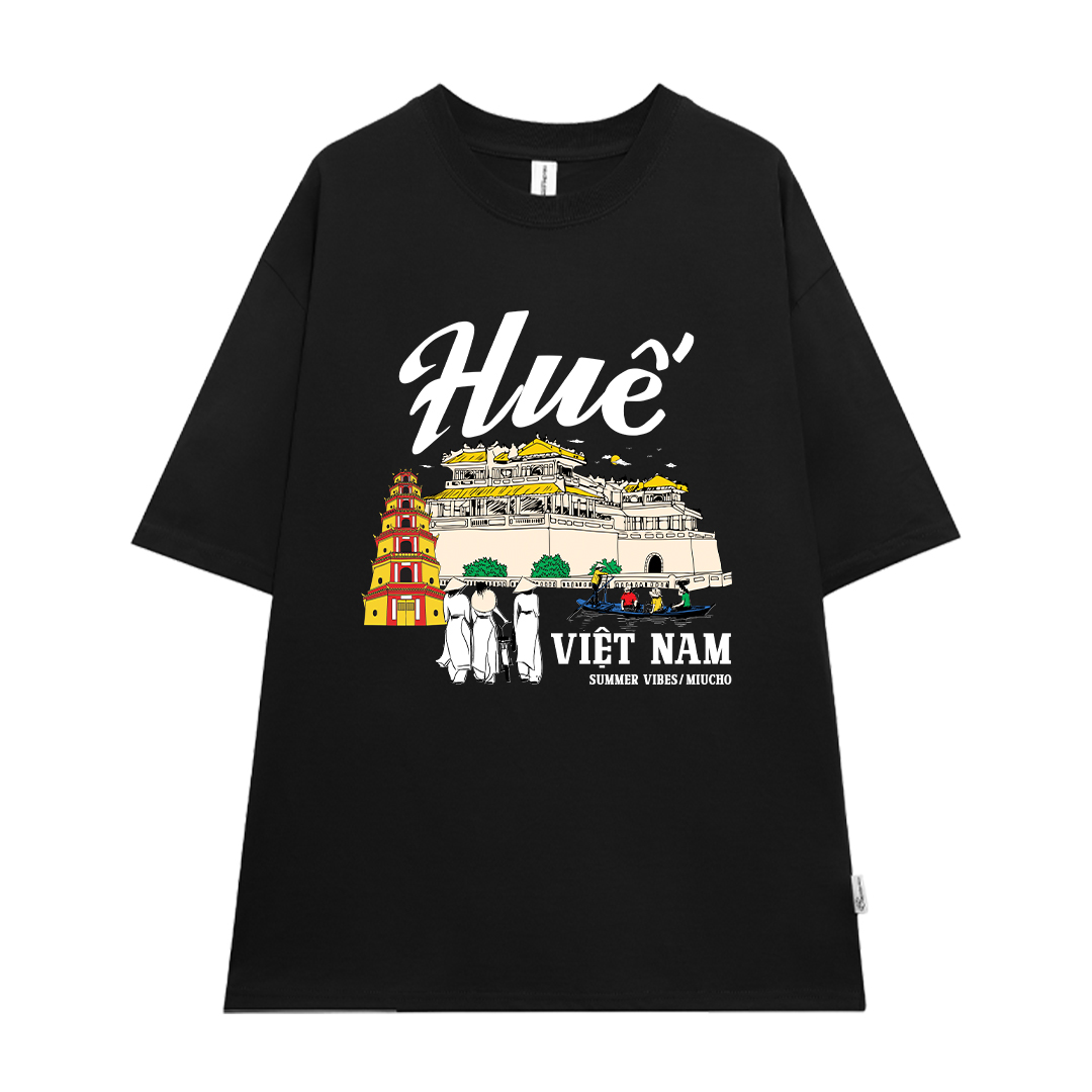 Áo thun du lịch Huế ATD1265 Miucho vải cotton thoáng mát in mix_thumbnail_9