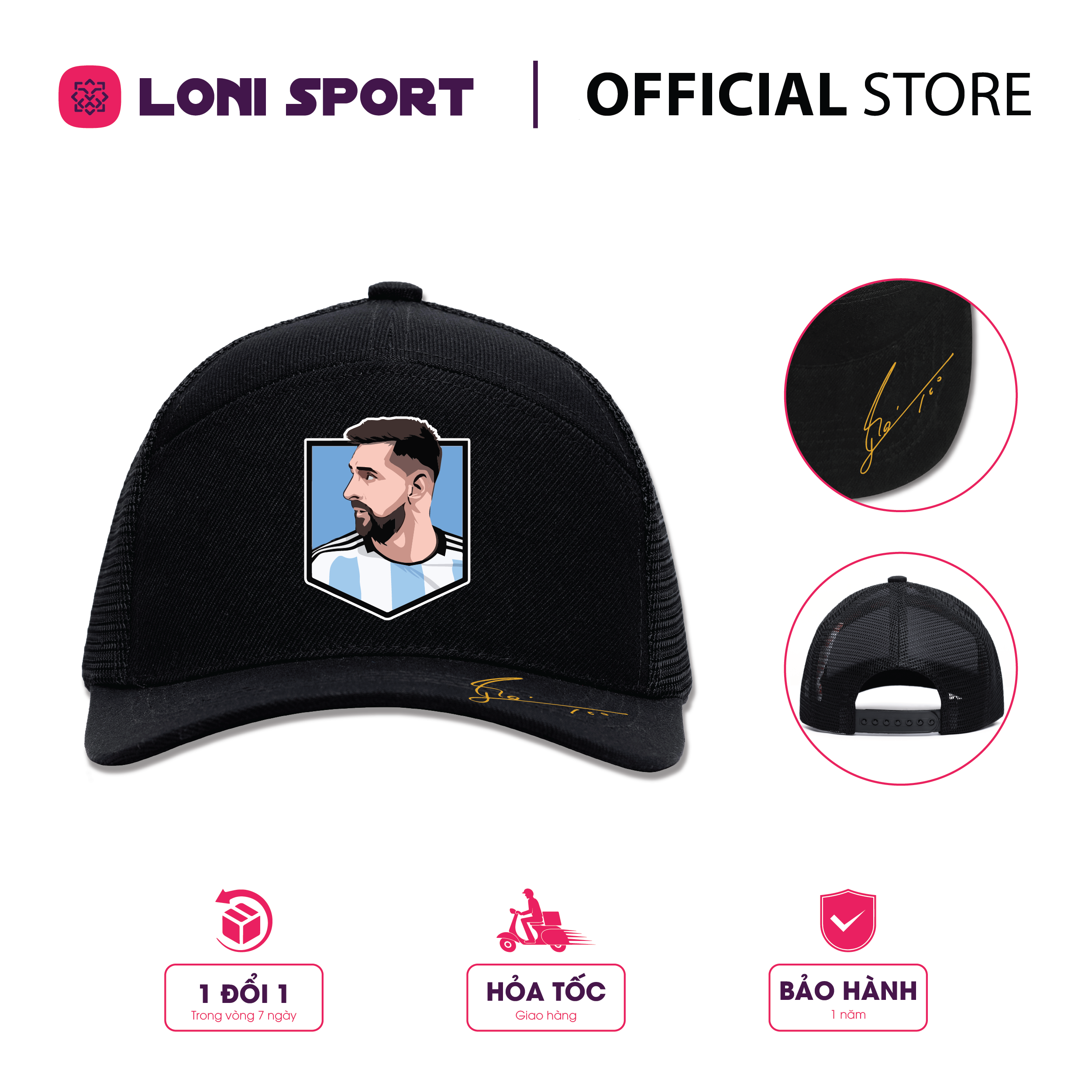 Nón lưỡi trai phối lưới - đen