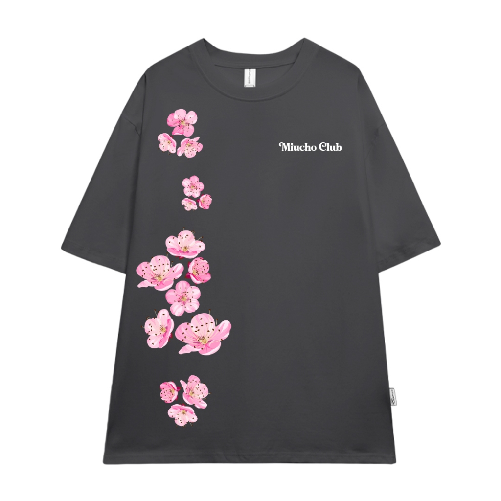 Áo thun Tết in hoa đào form rộng local brand ATD923 Miucho tay ngắn cổ tròn in mix_thumbnail_16