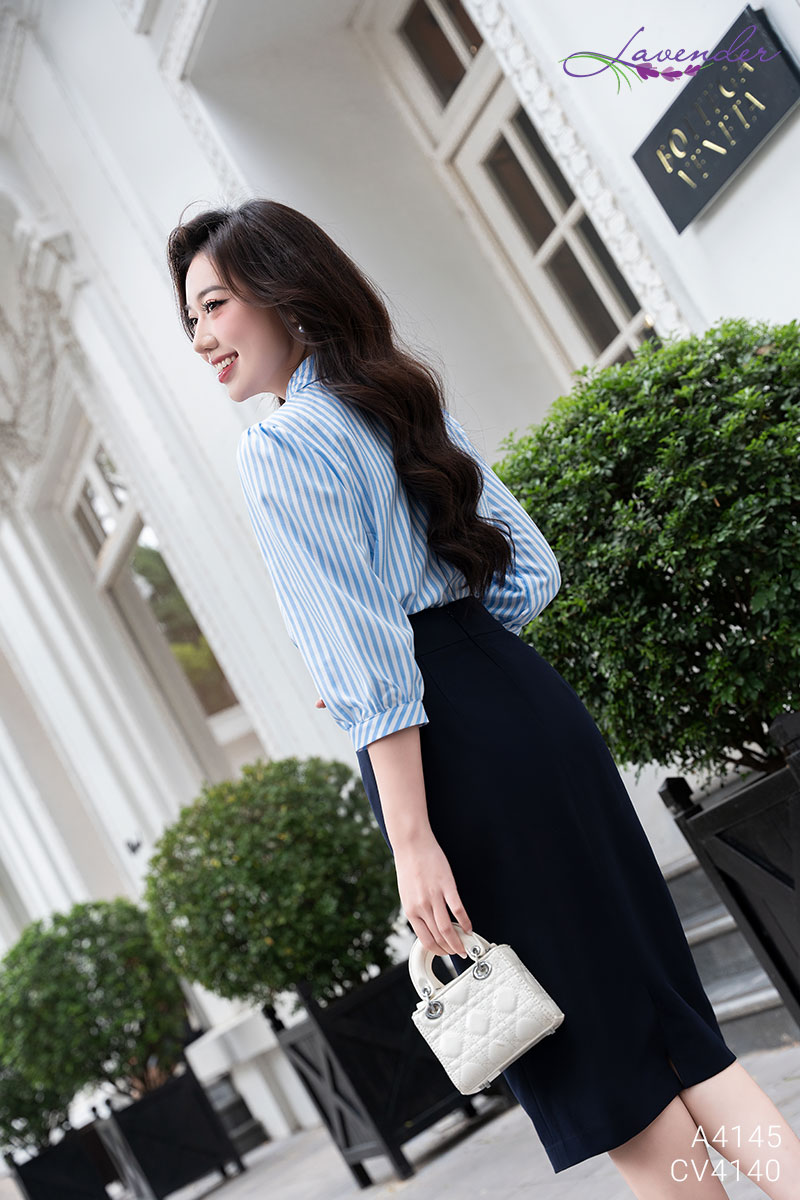 Set Áo sơ mi cổ sen tròn tay lỡ S4145_thumbnail_4