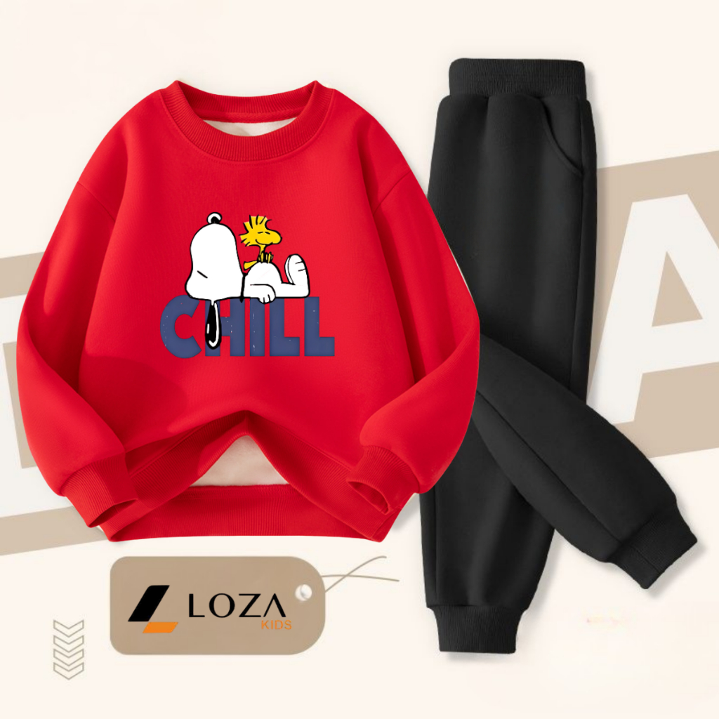 Bộ nỉ bé trai in hình Spoony chill - Loza Kids BI538_thumbnail_2