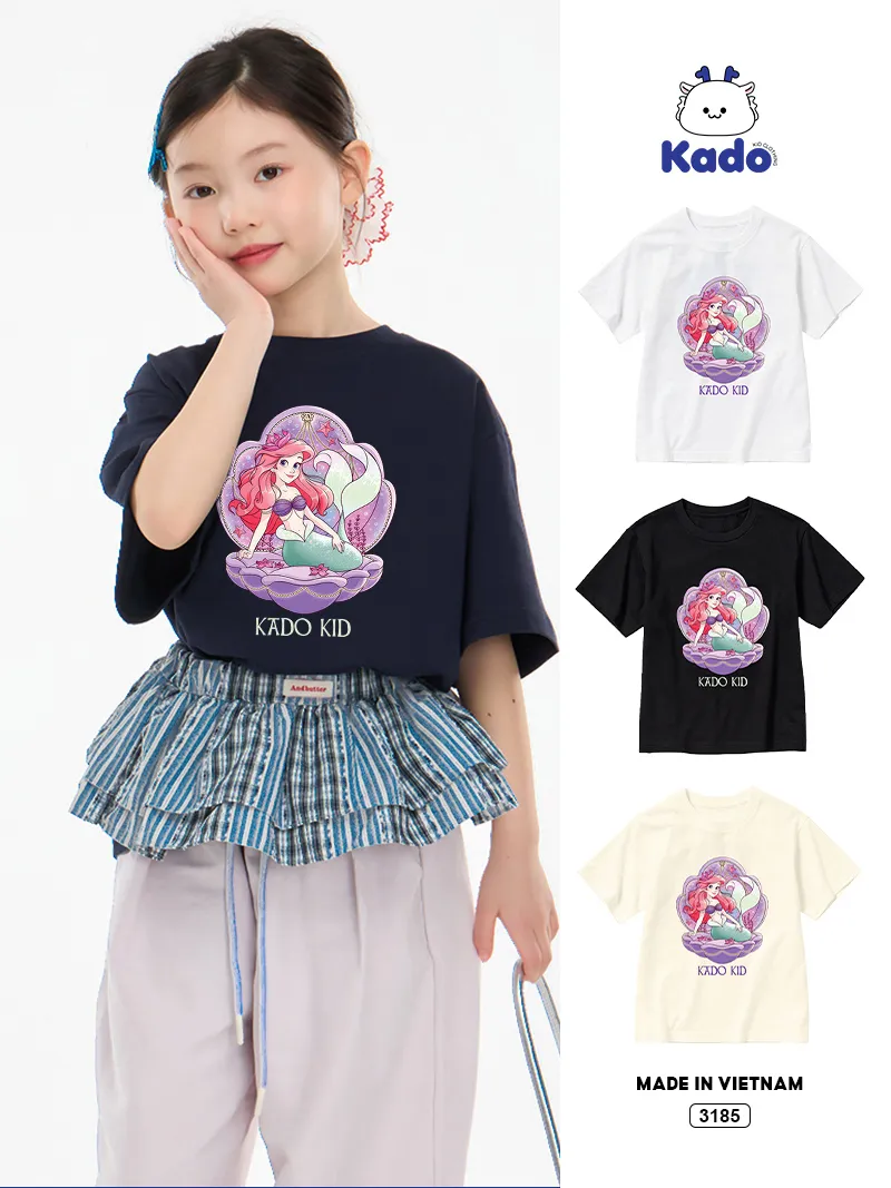 Áo thun bé gái Nàng Tiên Cá Kado 3185