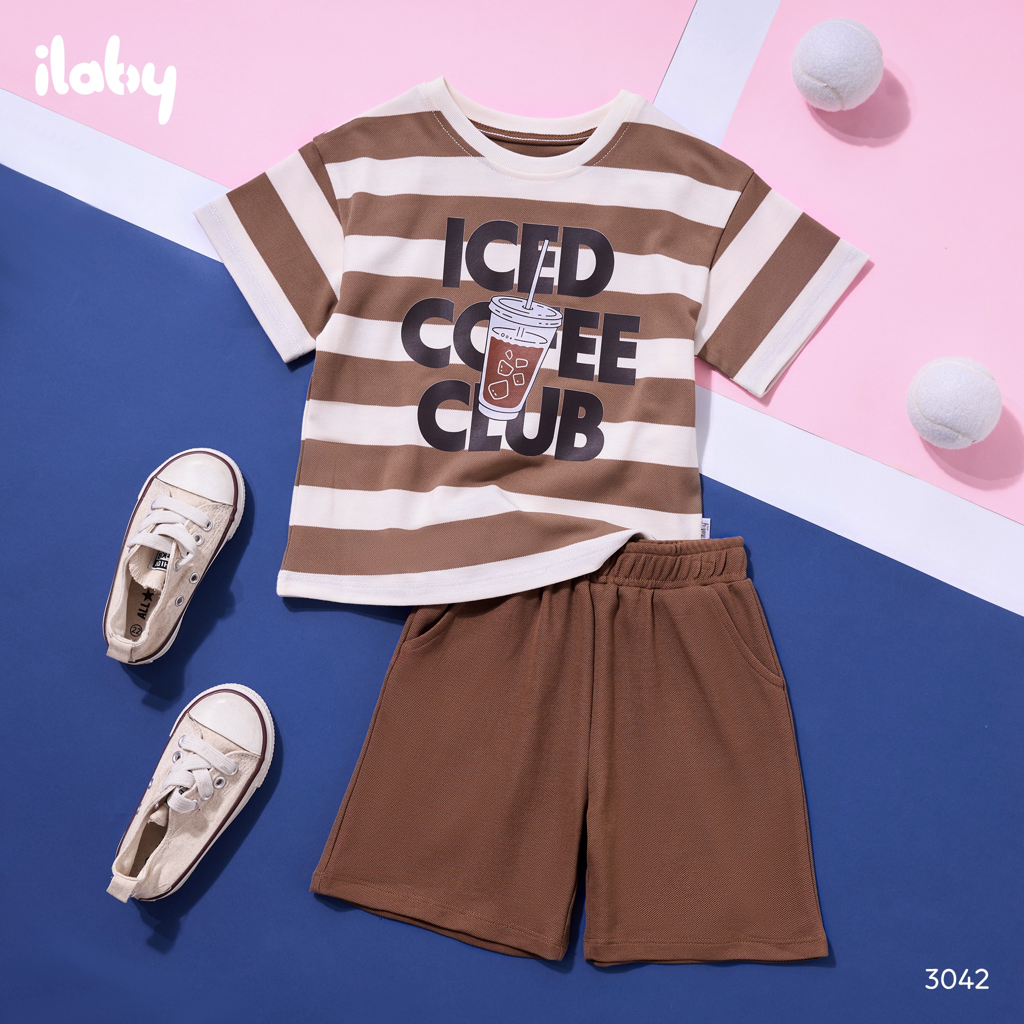 Bộ áo kẻ in hình