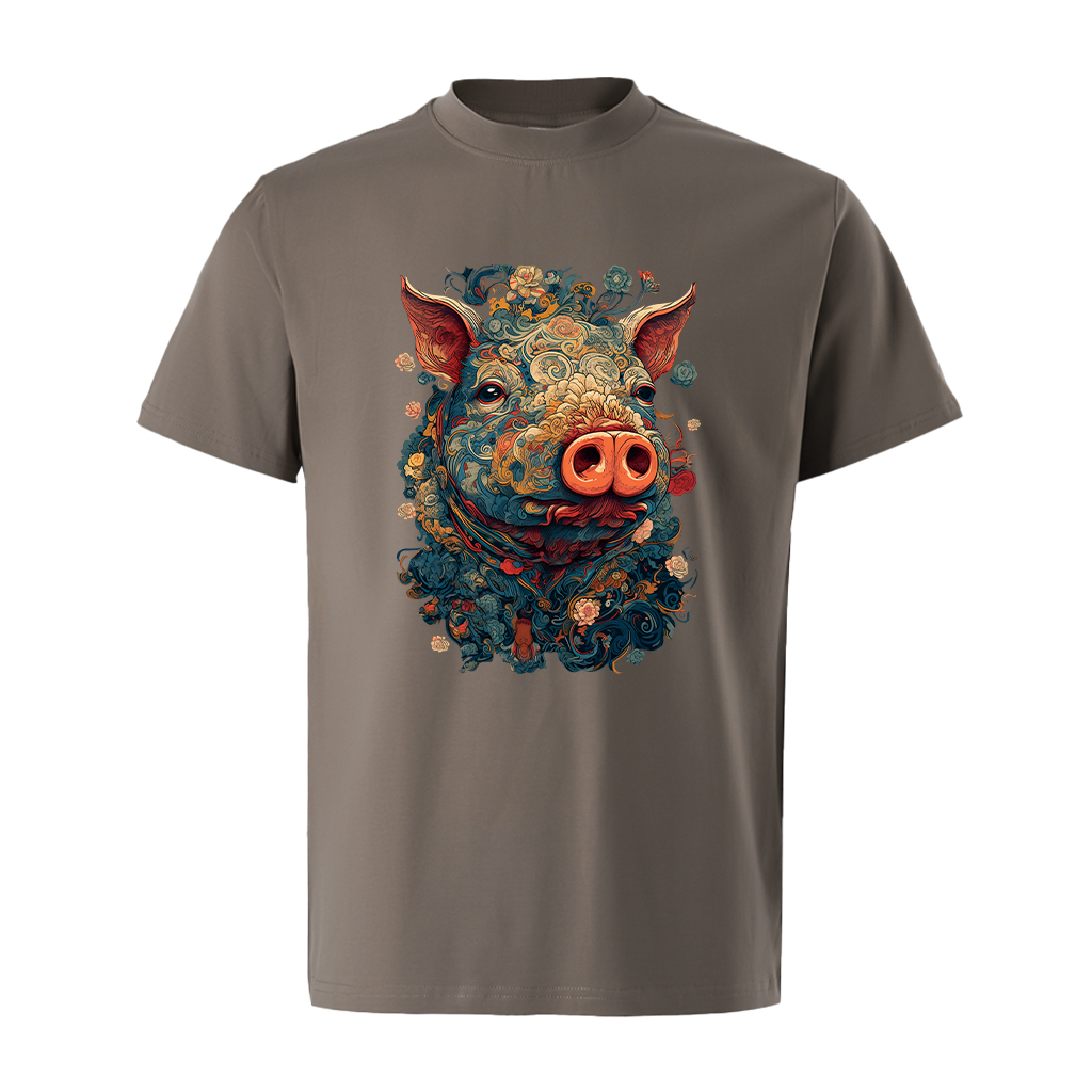 Áo thun nam form rộng 12 con giáp tuổi Hợi ( tuổi heo)ATD488 Miucho Iconic cotton cổ tròn in graphic_thumbnail_18