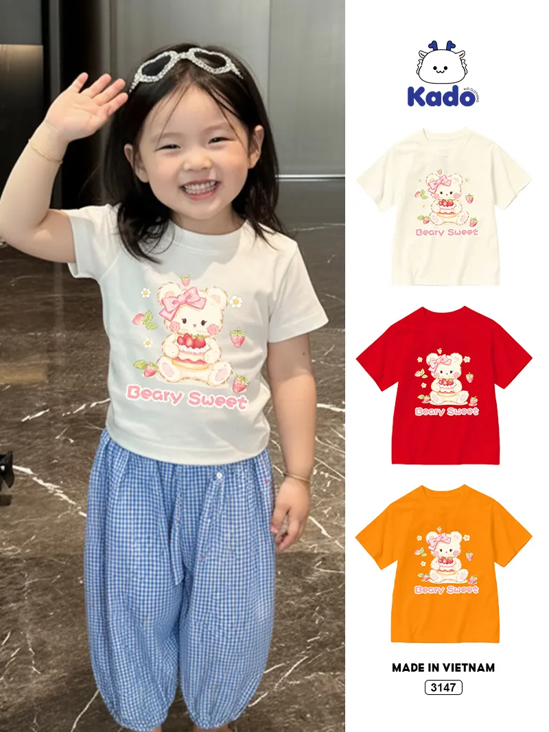 Áo thun bé gái Beary Sweet Kado 3147
