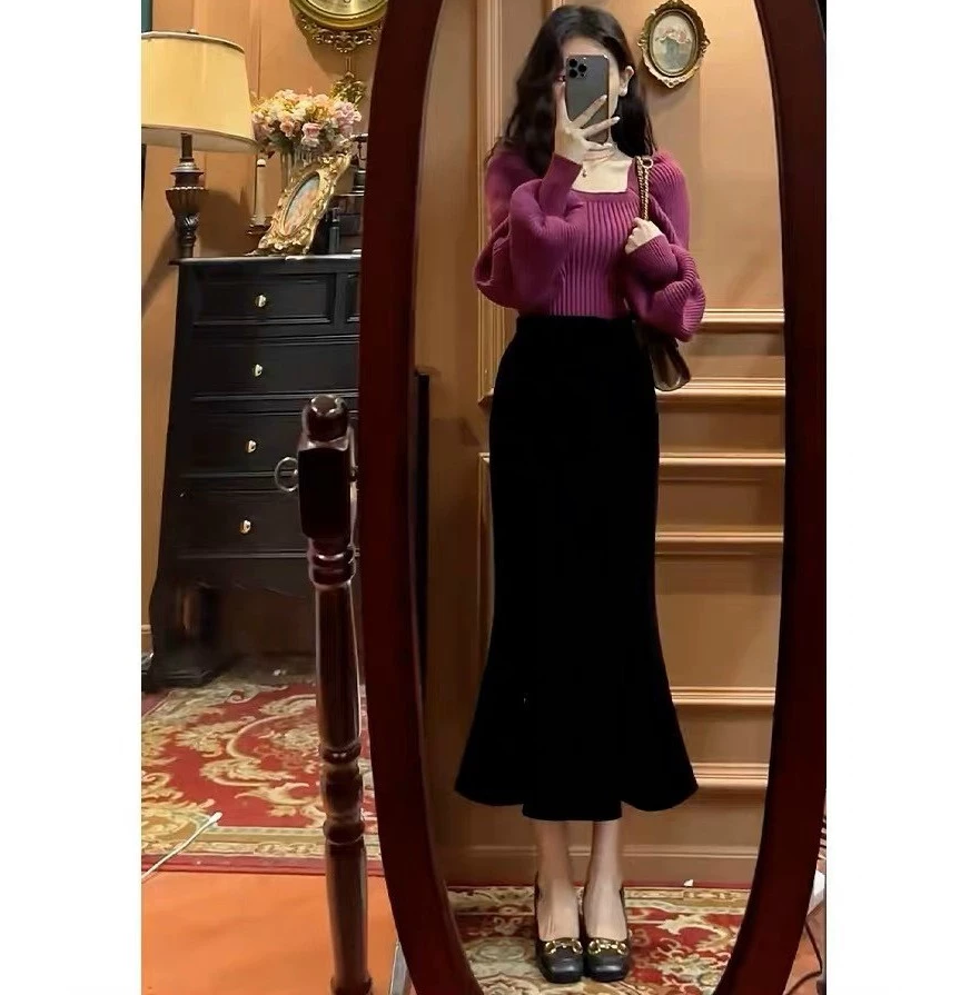 Chân Váy Đuôi Cá Dáng Dài Chất Vải Tuyết Mưa Cao Cấp Tôn Dáng Siêu Xinh Ôm gọn