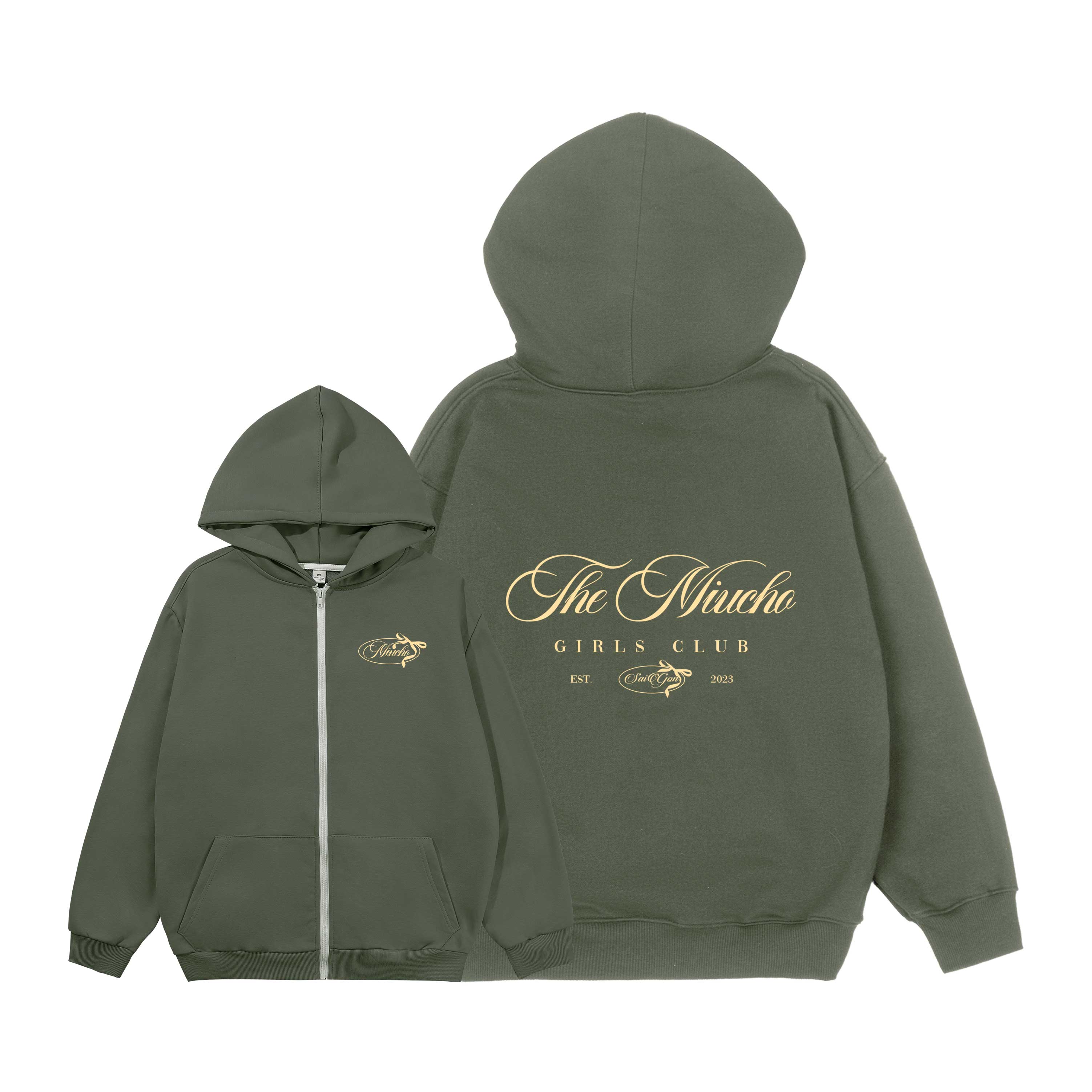 Áo hoodie zip local brand form rộng vải nỉ chân cua HZD1641 Miucho in typography_thumbnail_13