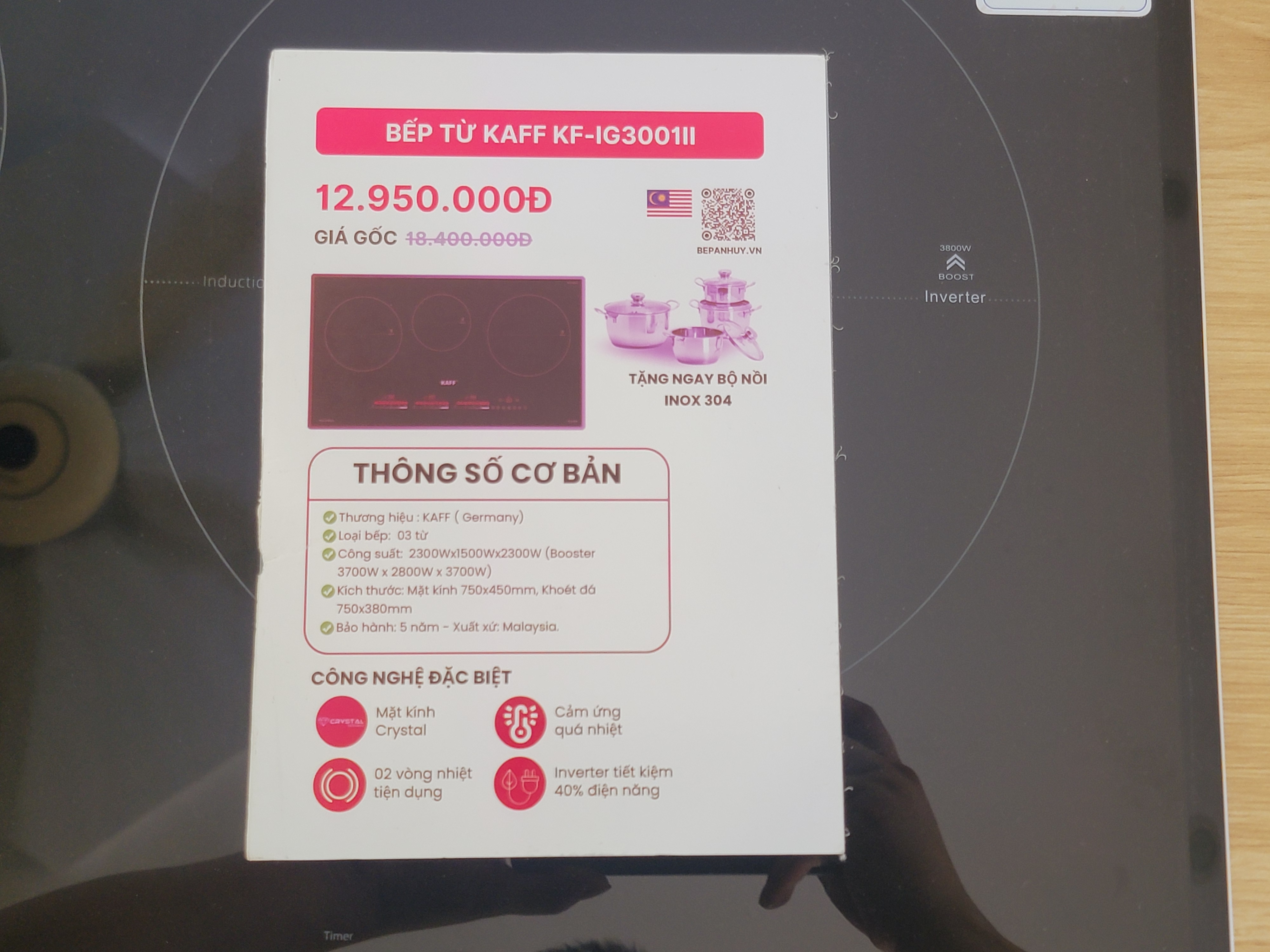 Bếp từ KF - IG3001II trưng bày