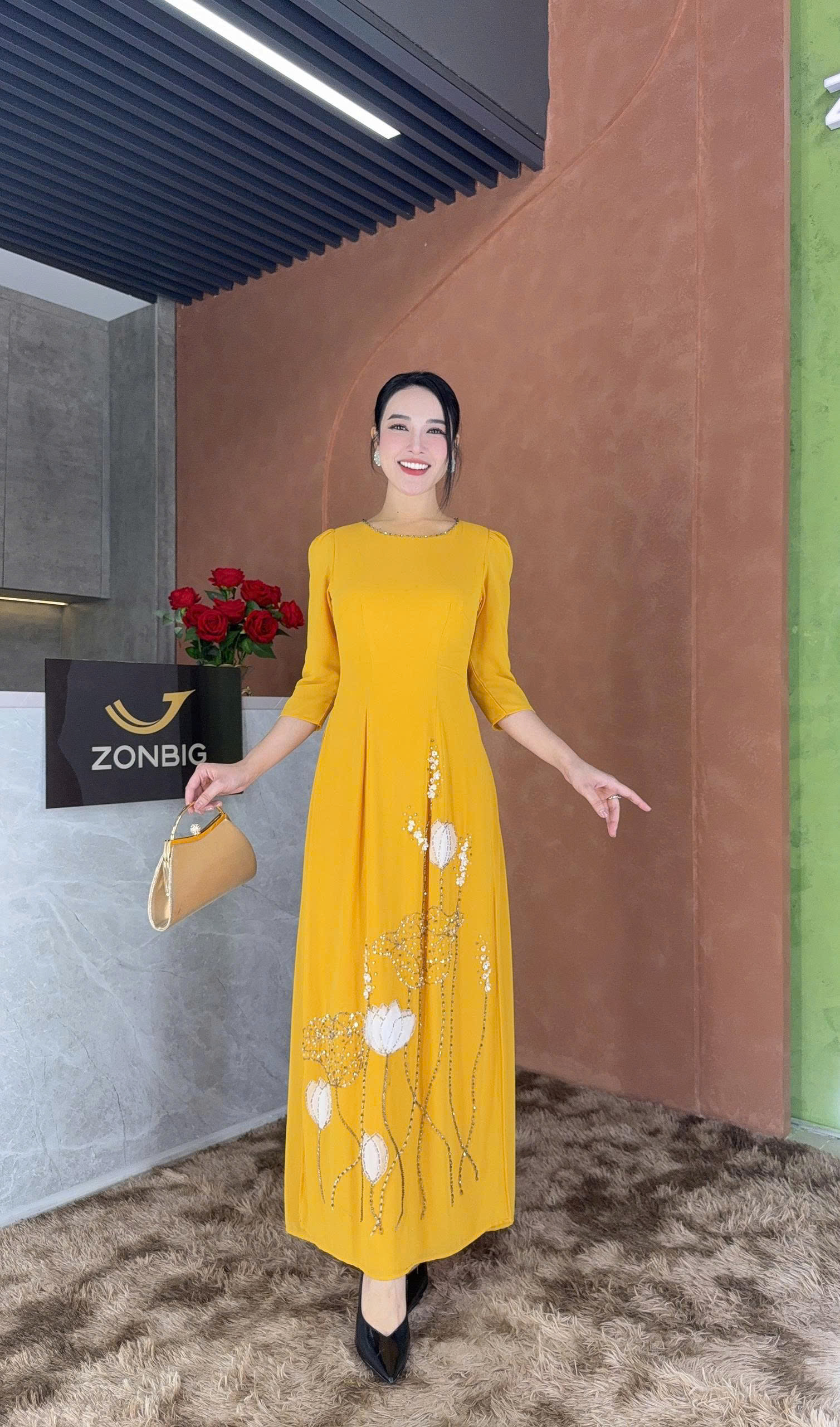 Đầm giả áo dài - Y1820 - Thương hiệu Zonbig