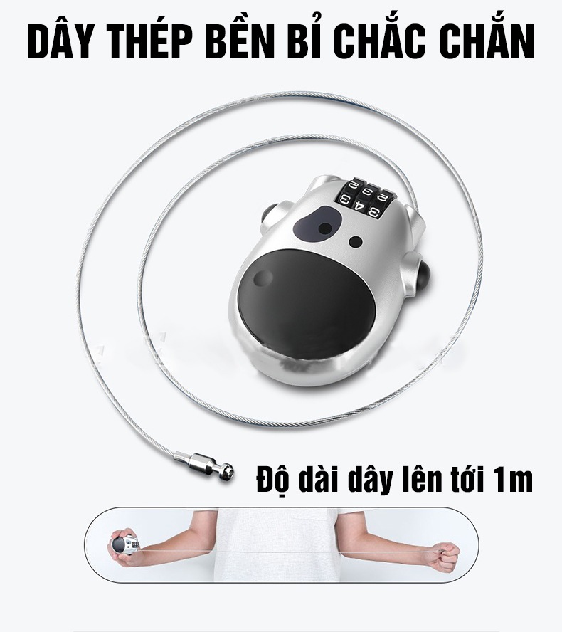 Móc Khóa Dây Cáp Chống Trộm 