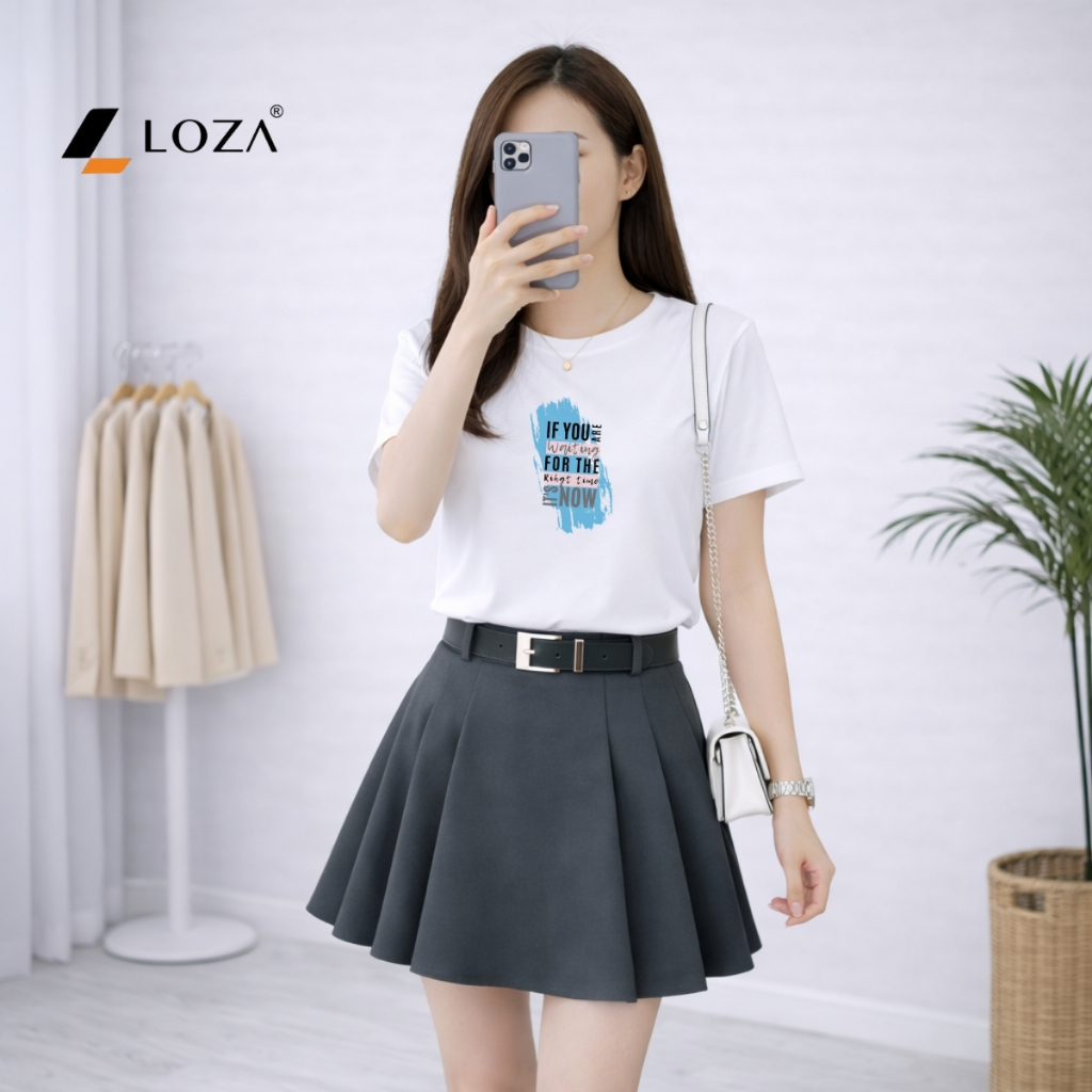 [Form vừa] Áo phông nữ dáng vừa màu trắng nhiều hình xinh - Loza G0452_thumbnail_1