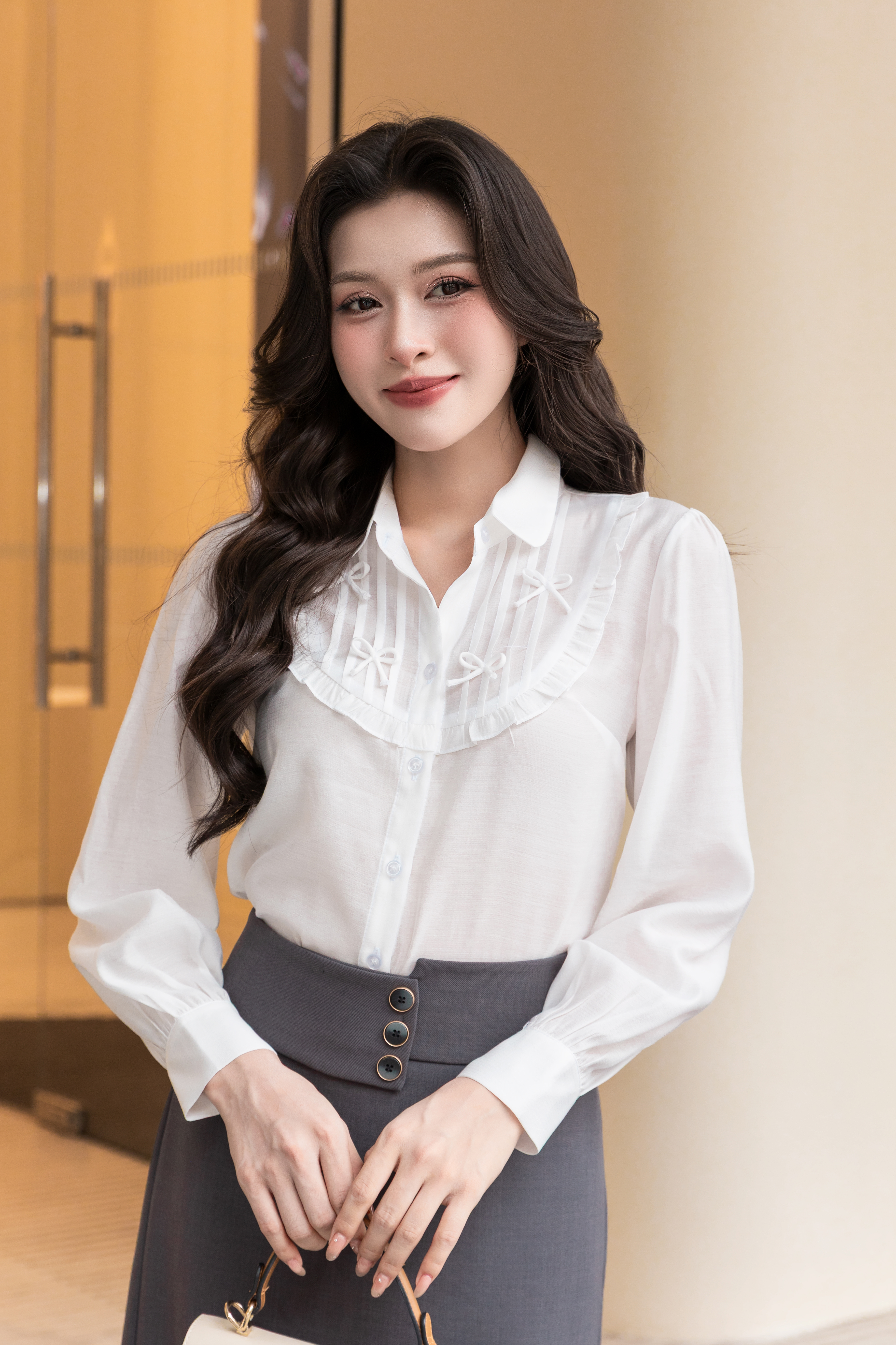 Áo sơ mi bèo ngực đính nơ A4200_thumbnail_2