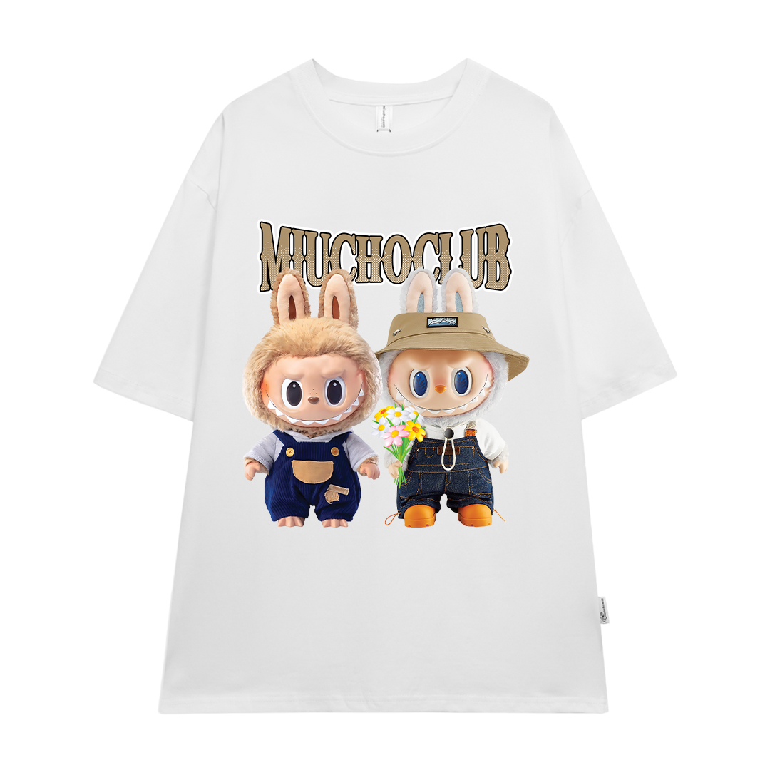 Áo phông labubu form rộng nhiều màu ATD1448 Miucho vải cotton cổ tròn in mix_thumbnail_13