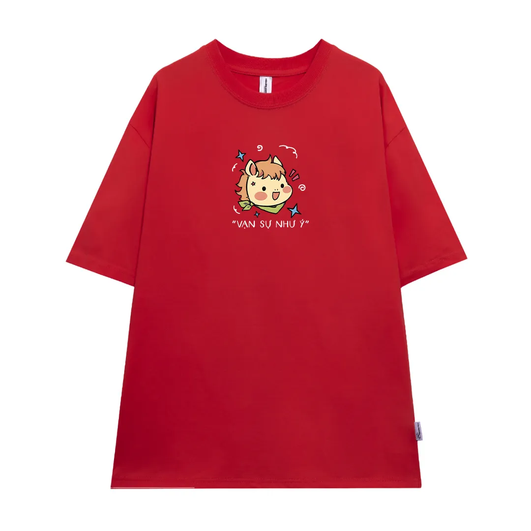 Áo thun nữ oversize Tết Miucho chất vải dày dặn thoáng mát đứng form Vạn Sự Như Ý 2919_thumbnail_11