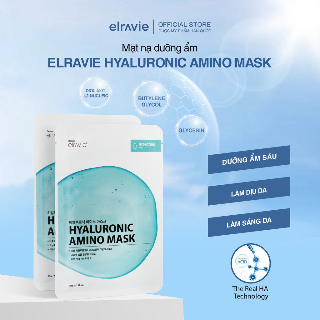 Mặt Nạ Dưỡng Ẩm, Làm Dịu Elravie Hyaluronic Amino Mask Dược Mỹ Phẩm Cao Cấp Hàn Quốc 01 Miếng 25g_thumbnail_9