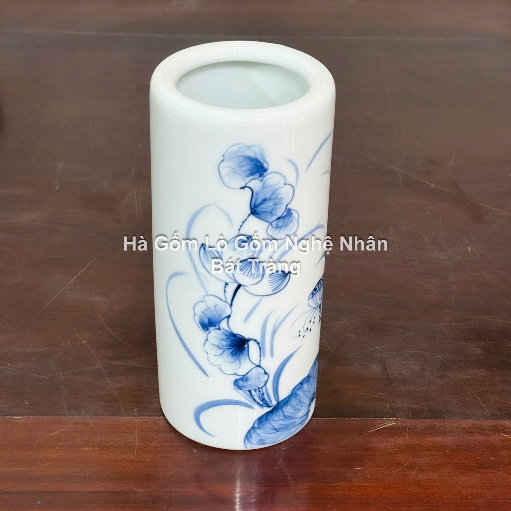 Lọ Đựng Hương MEN SEN CHÀM - Ống Cắm Hương Thờ Cúng  Bát Tràng_thumbnail_1