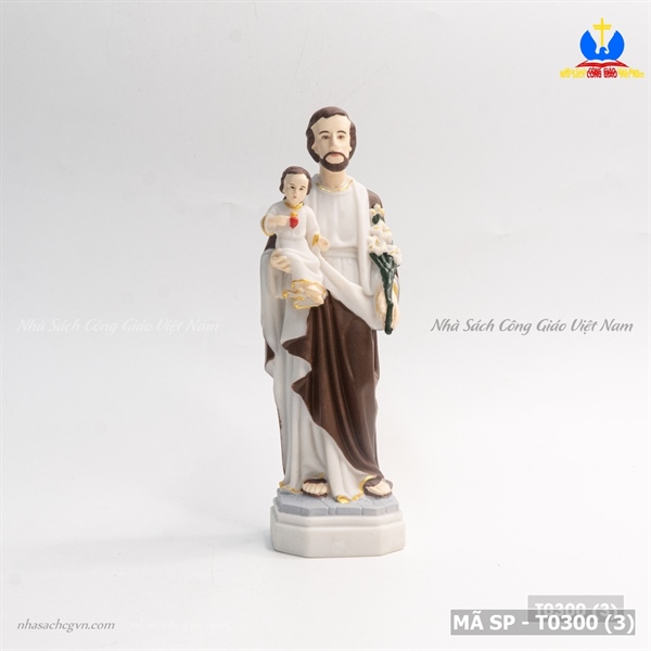 Tượng Thánh Giuse Bế 15cm Nâu ✔