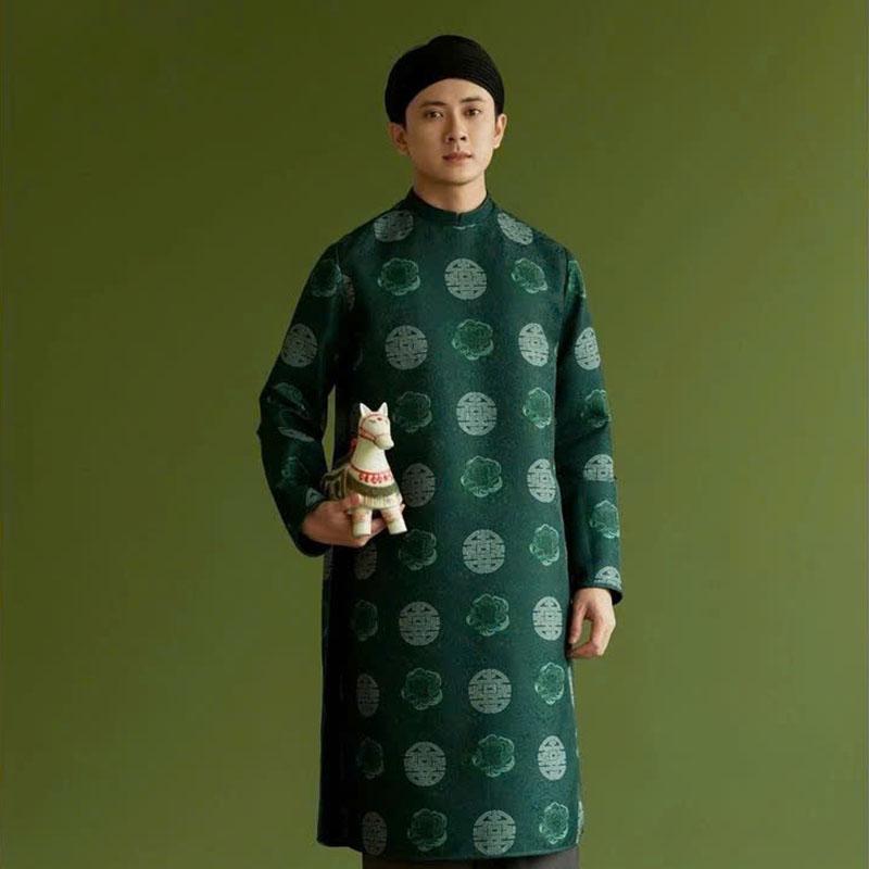 Áo Dài Nam Cách Tân Gấm Hỷ - Mặc Tết, Chụp Ảnh NX90_thumbnail_1