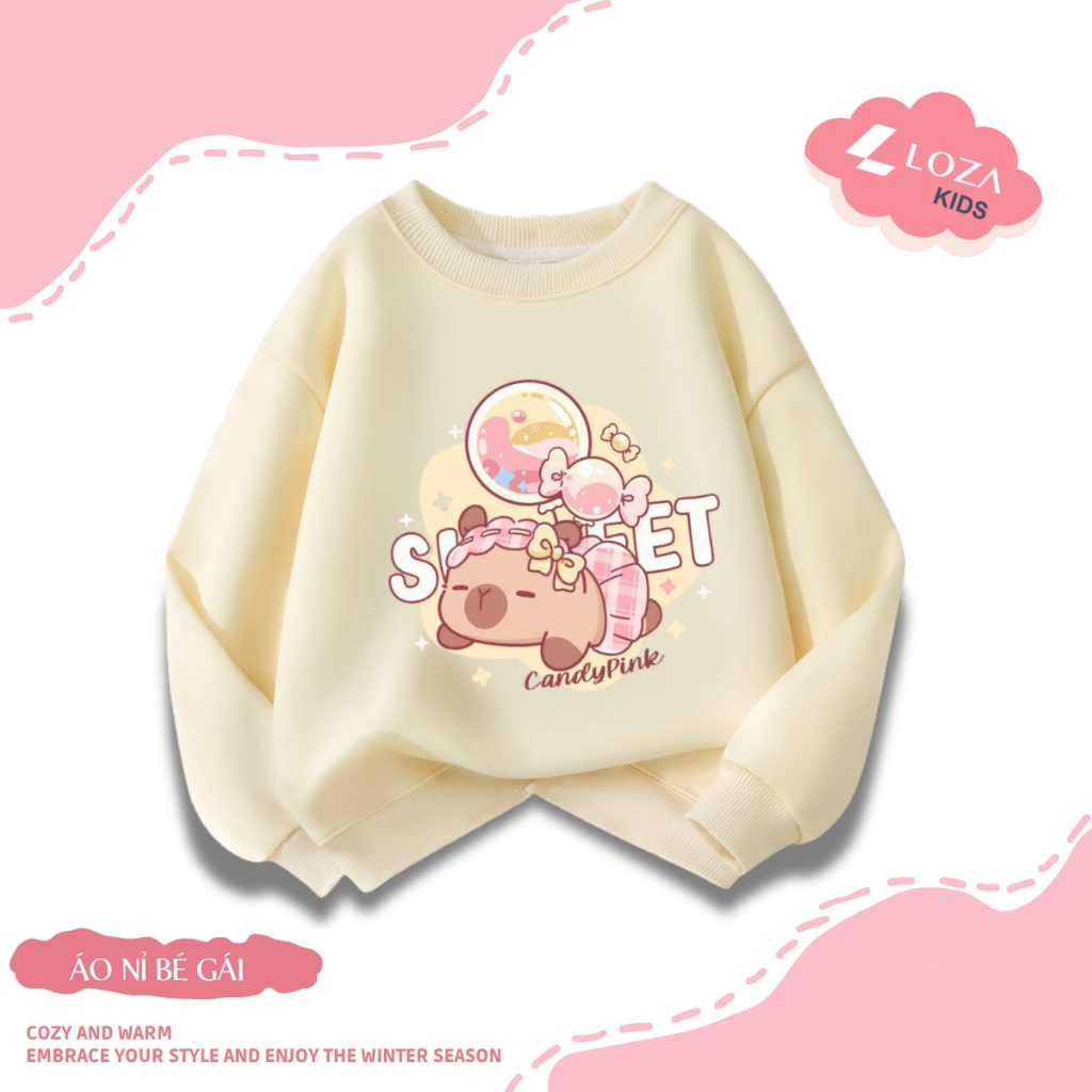 Áo sweater bé gái in hình Capybara - Loza Kids IN004_thumbnail_9