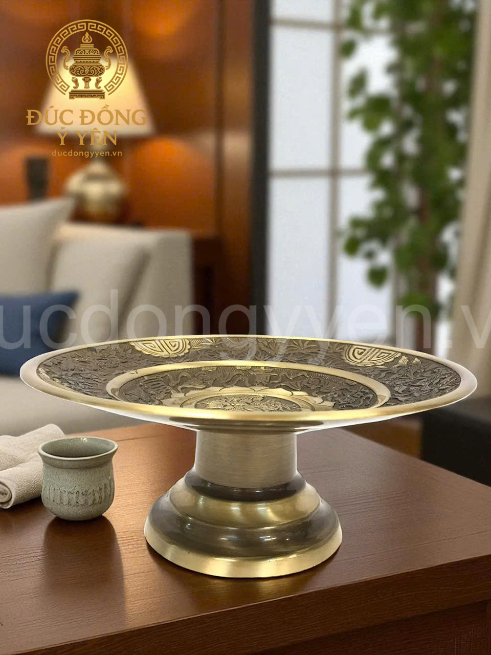 MÂM BỒNG ĐÚC ĐỒNG VÀNG THAU LÀM MÀU GIẢ CỔ 