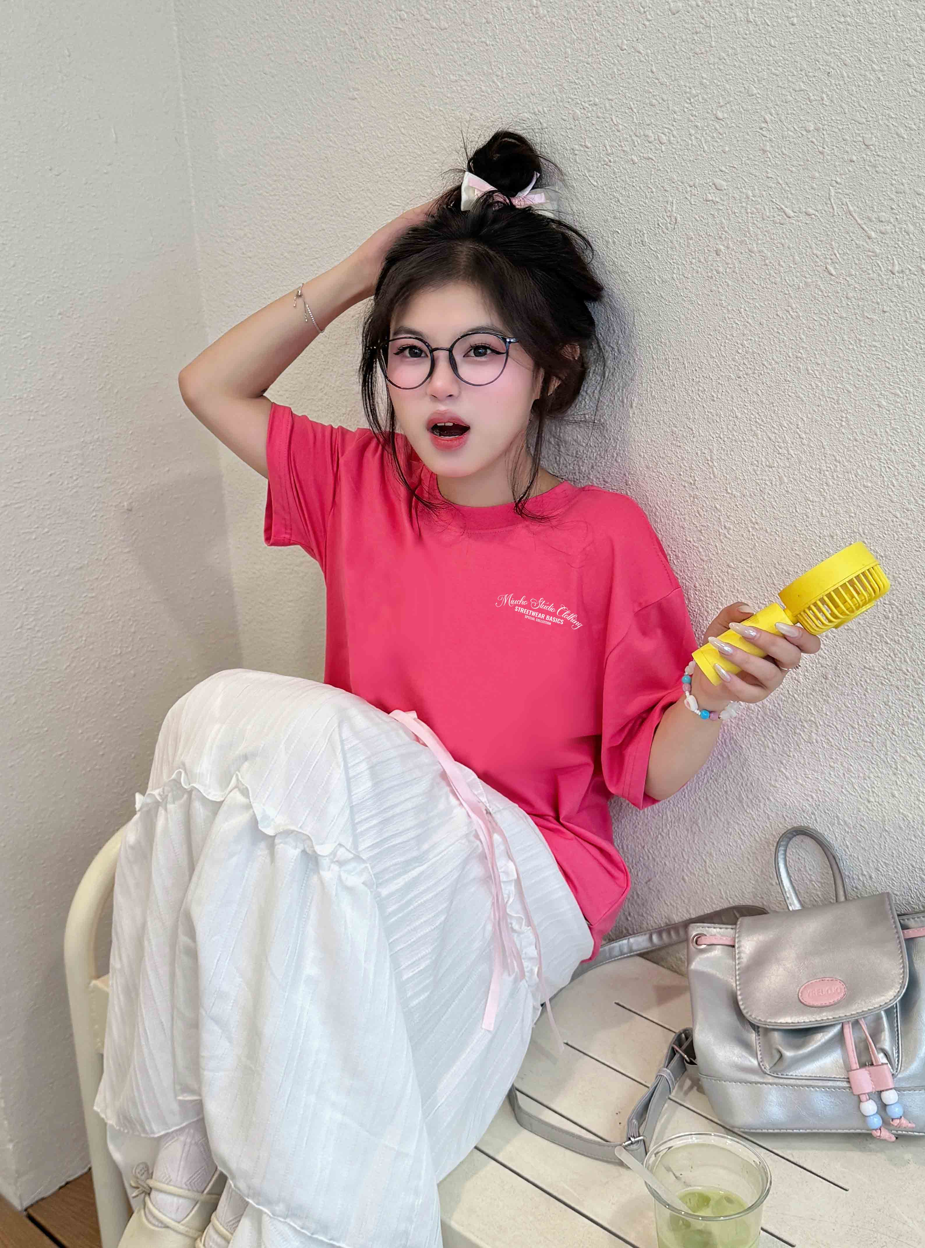 Áo thun nữ Local Brand form rộng chất vải cotton thoáng mát cổ tròn ATD1690 Miucho in mix_thumbnail_2