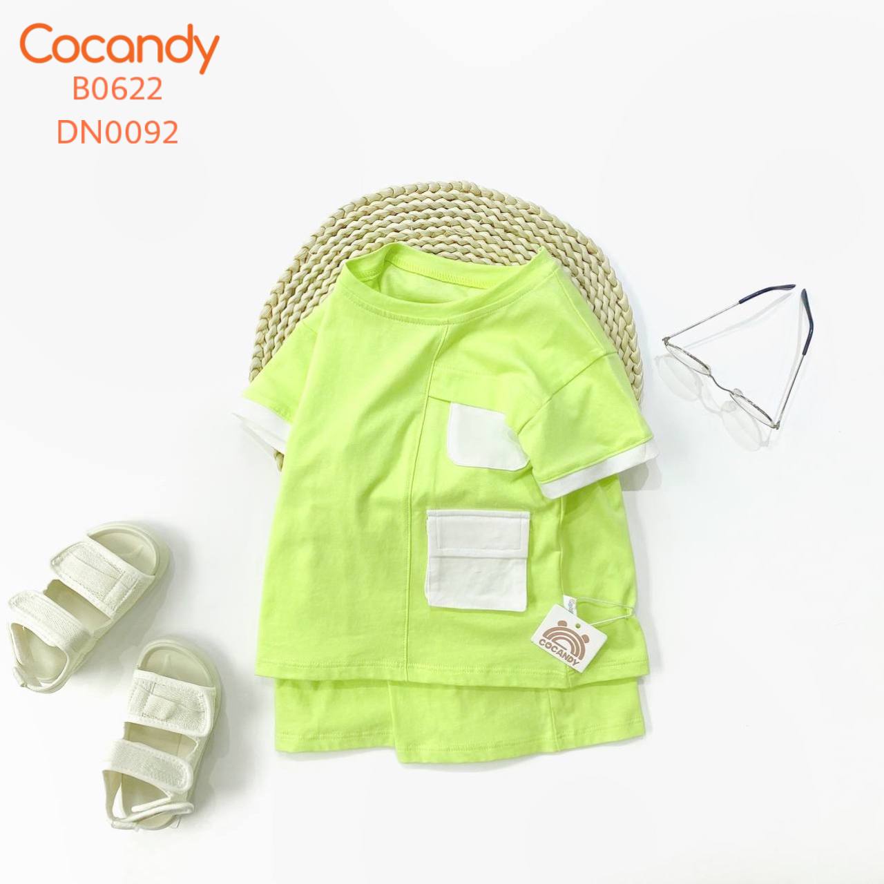 Bộ cộc thun XANH NEON 2 túi TRẮNG_thumbnail_1