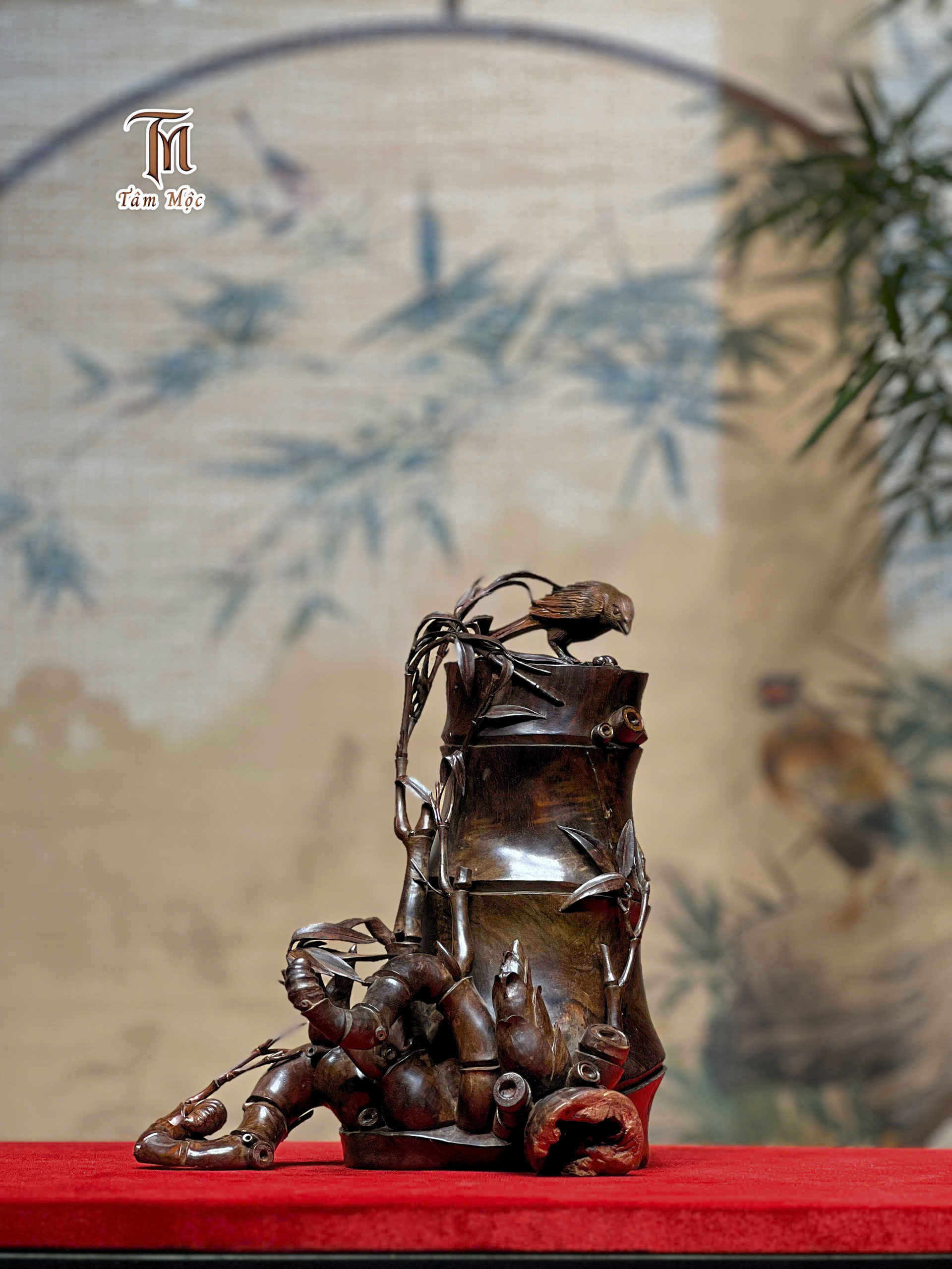 Tác phẩm: Tre Già Măng Mọc – Gỗ Trắc Đen Tự Nhiên