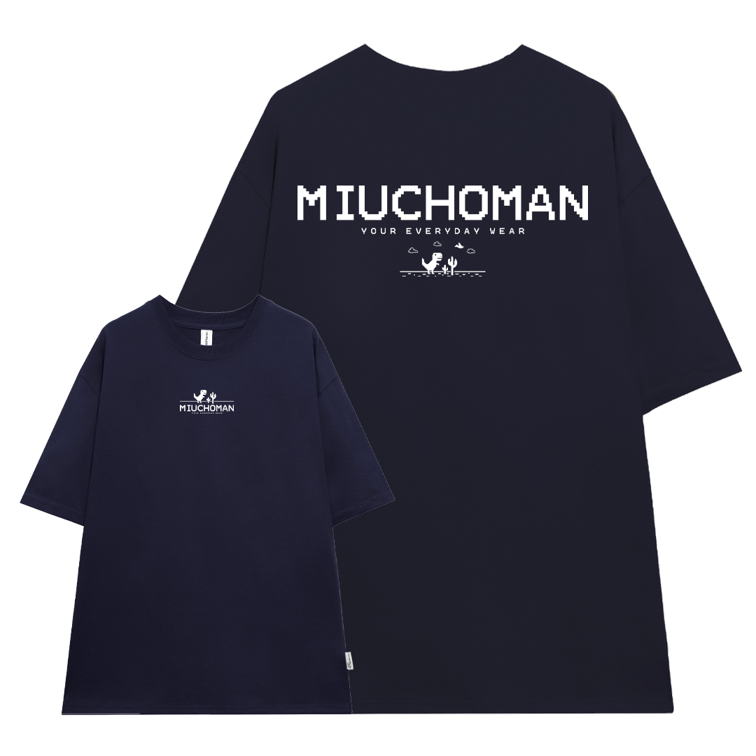 Áo thun nam form rộng ATD382 Miucho Man cotton cổ tròn in typography_thumbnail_9