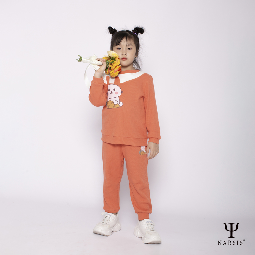 ĐỒ BỘ QUẦN ÁO THU ĐÔNG DÀI TAY CHO BÉ GÁI NARSIS CHẤT LIỆU COTTONN HOA TIẾT HÌNH CON THỎ DỄ THƯƠN..._thumbnail_3