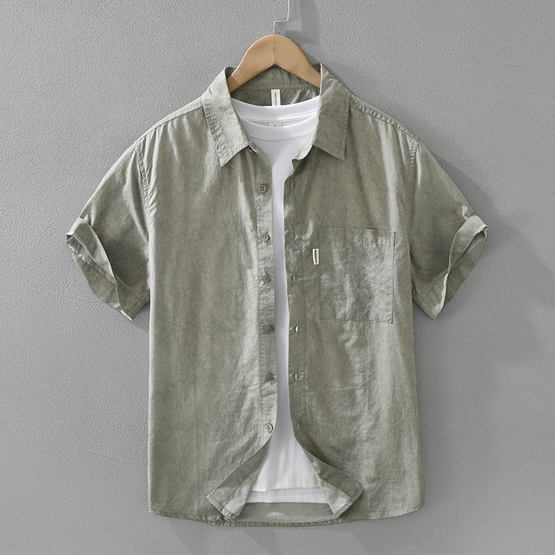 Áo Sơ Mi Nam Ngắn Tay – Nhật Bản Văn Học, Form Rộng, Thoáng Khí, Đa Năng_thumbnail_6