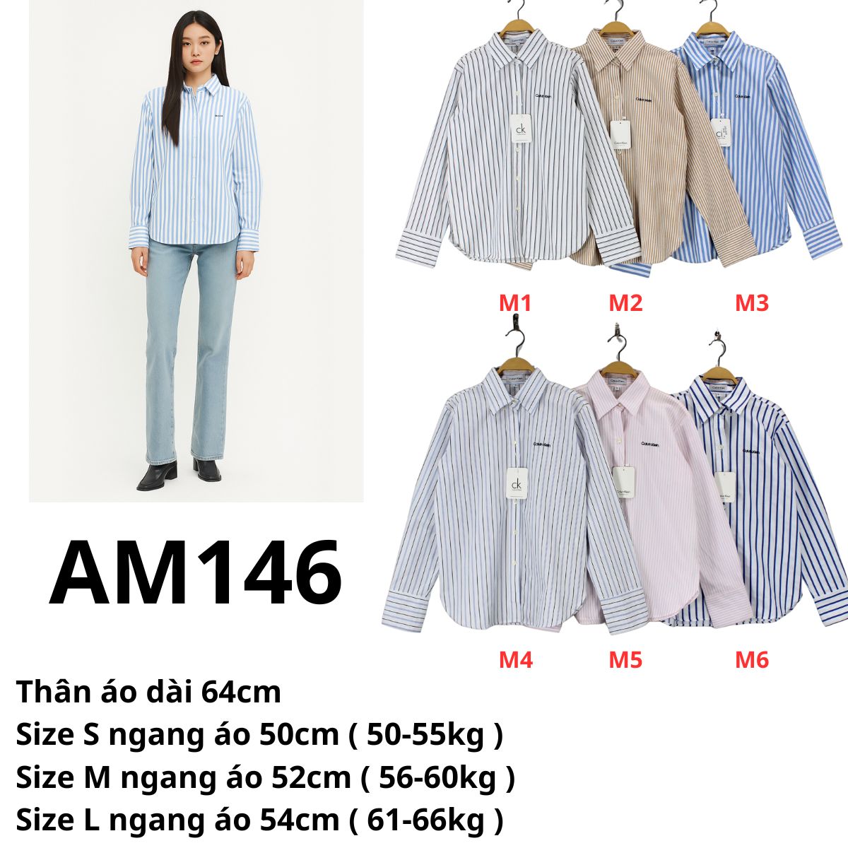 AM146 Áo sơ mi sọc