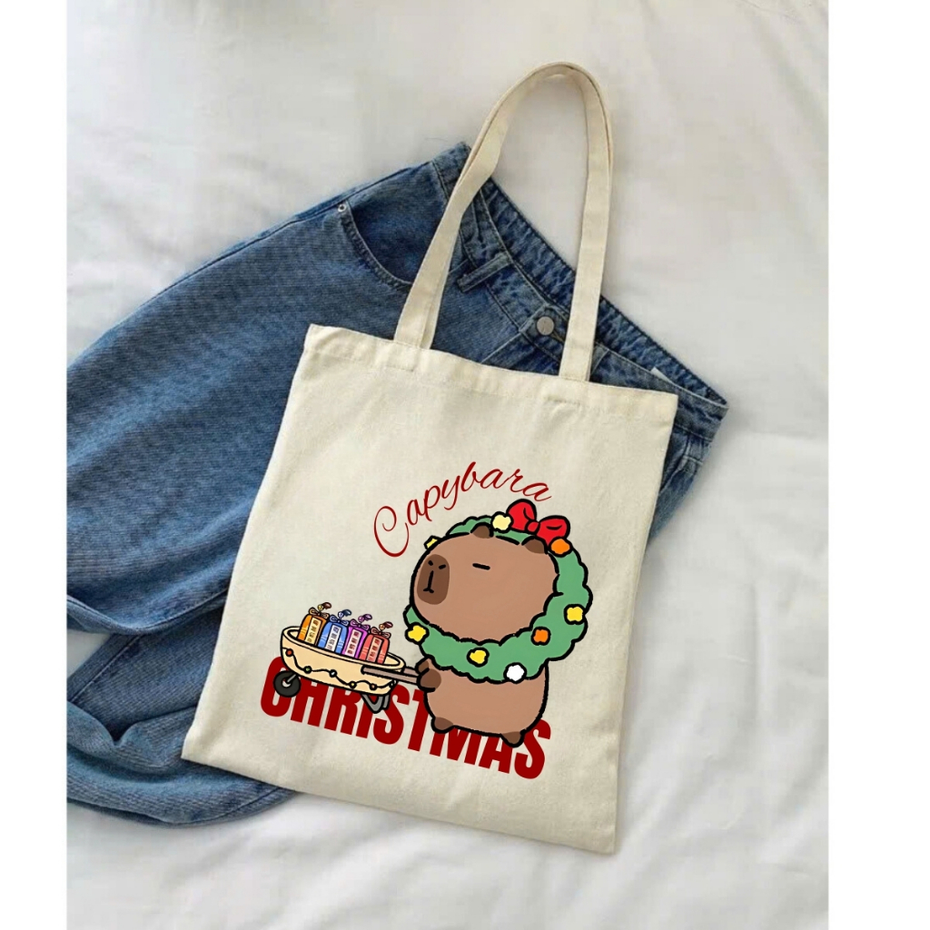 Túi Tote Capybara-Túi vải canvas có túi phụ và khoá kéo đựng vừa A4 và laptop (33x37cm) - TOTE02_thumbnail_28